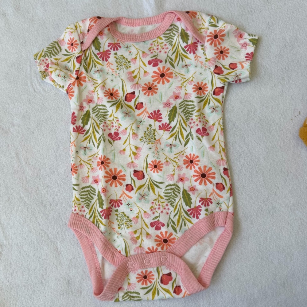 Chick Pea Pink Floral Baby Girl Bodysuit